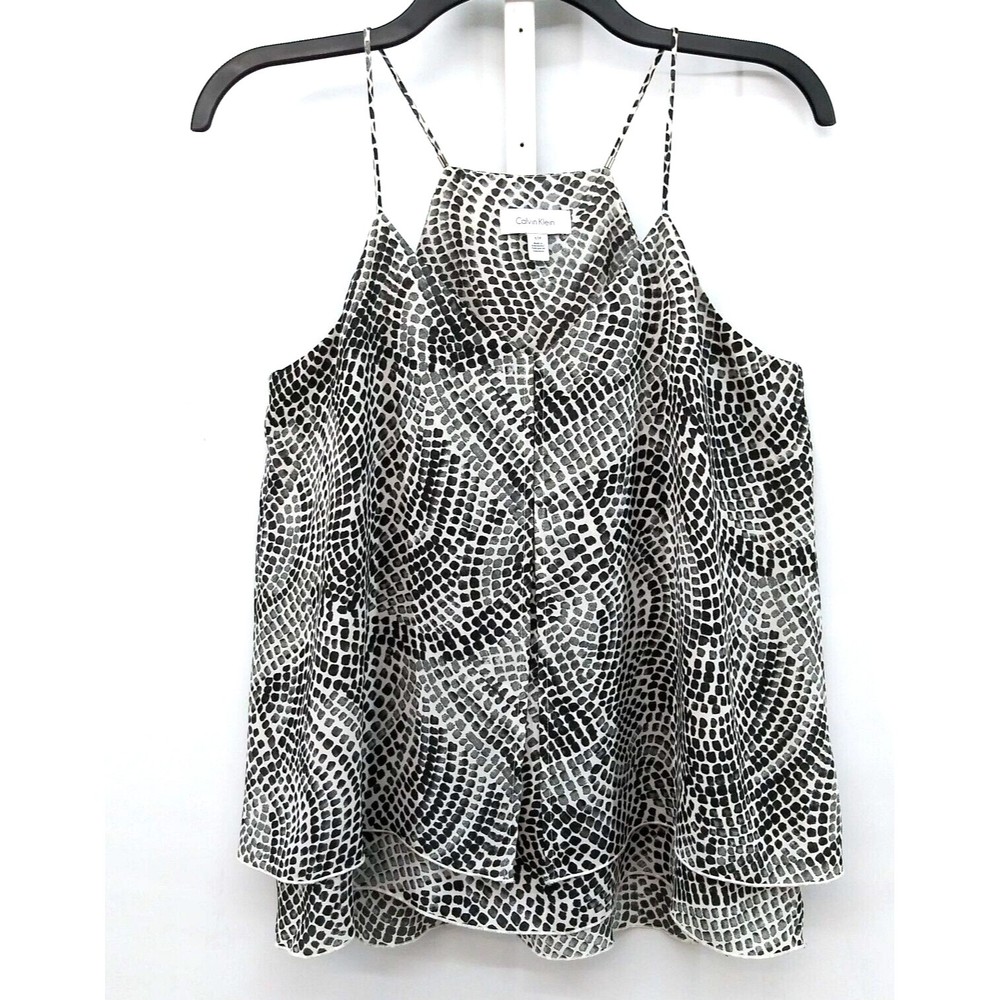 Calvin Klein Tank Womens PS Spaghetti Strap Black Cocktail Camisole Blouse Top